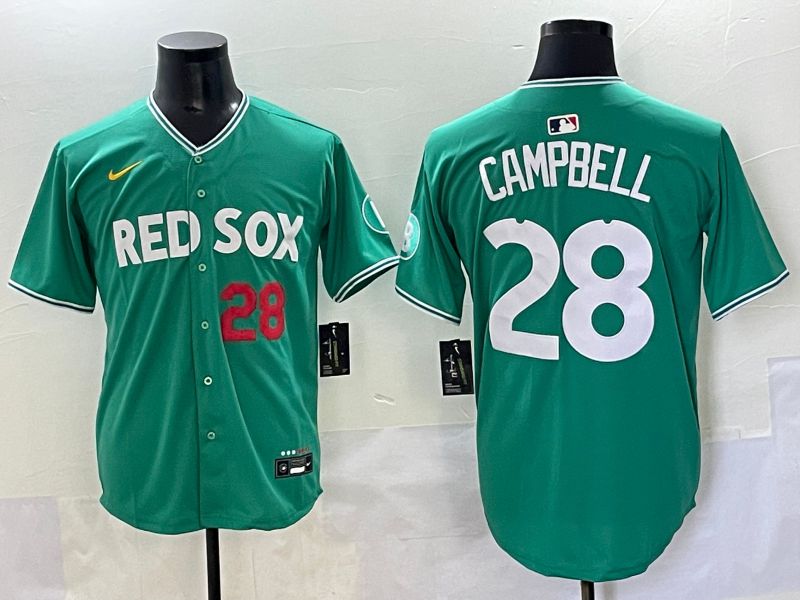 Men 2025 Boston Red Sox #28 Campbell Dark Green Joint Name Nike MLB Jersey style 3
